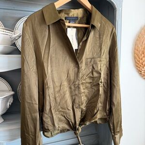 Sanctuary Fatigue Green Tie Shirt